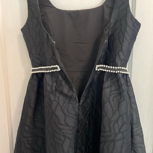 New Abbey Glass Victoria Black Textured Satin Jacquard Dress size Small - Picture 11 of 16